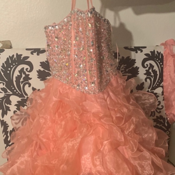 Pink hand beaded ,hand made,beautiful ball gown. - Picture 1 of 8